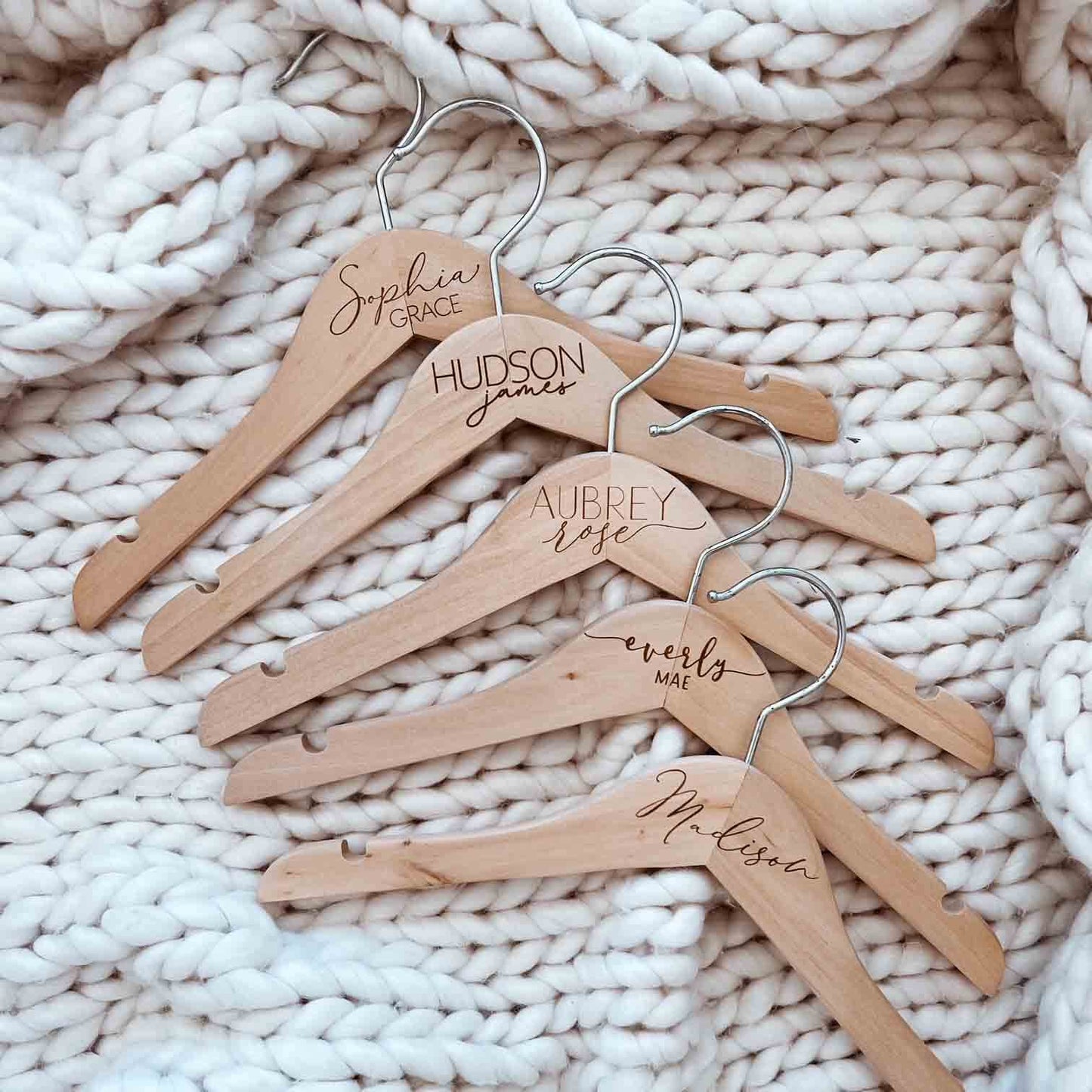 Personalized Baby Name Wood Hanger | Sweet Script
