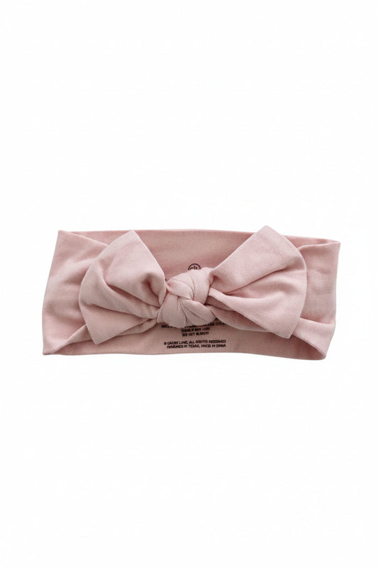 Solid Petal Pink Knit Large Bow Headwrap