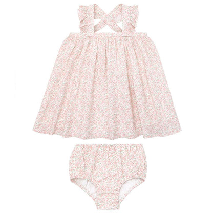 baby antique floral flutter tank bloomer set