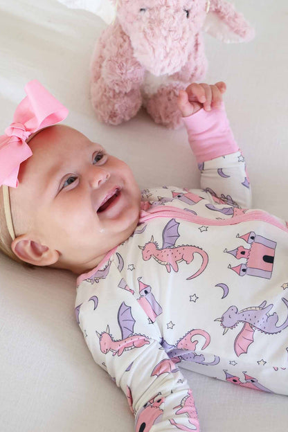 Dragon Adventure Convertible Zip Romper | Pink