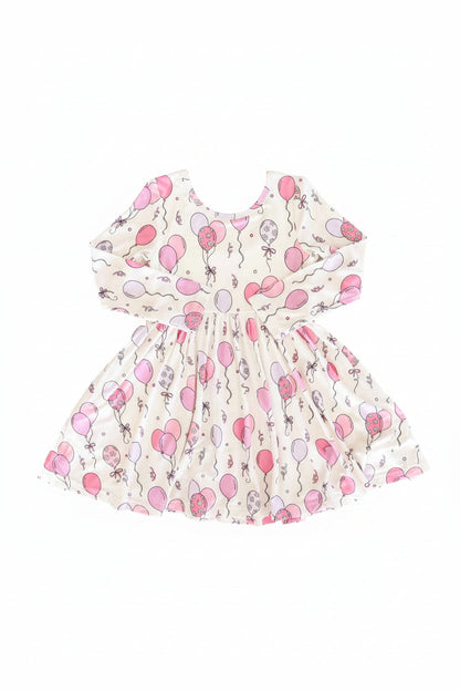 Long Sleeve Twirl Dress | Party Time Pink