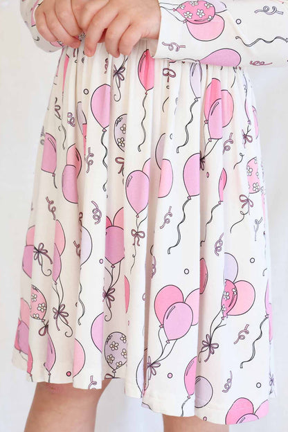 Long Sleeve Twirl Dress | Party Time Pink