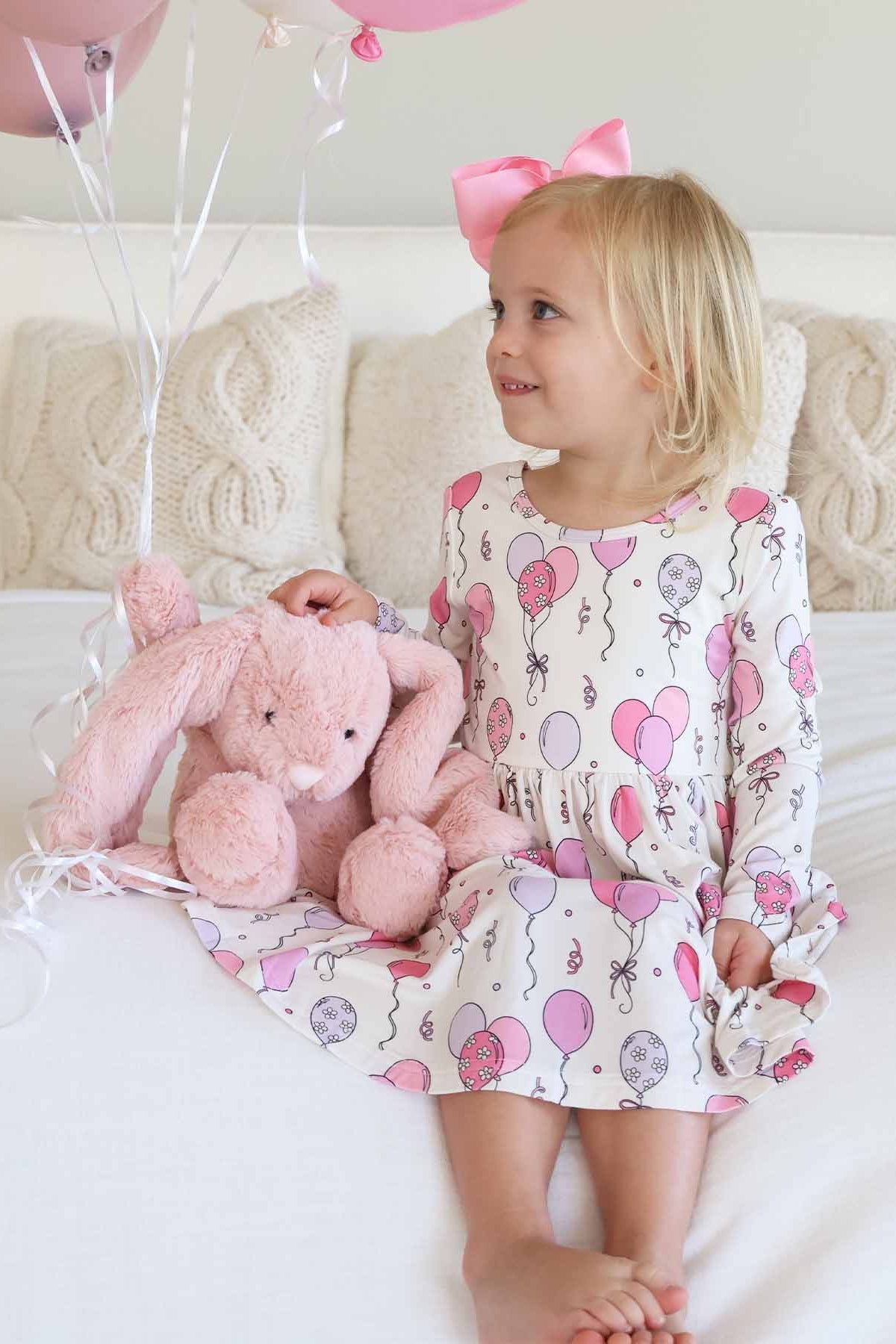 Long Sleeve Twirl Dress | Party Time Pink