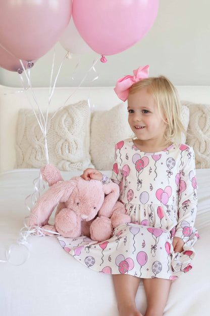 Long Sleeve Twirl Dress | Party Time Pink