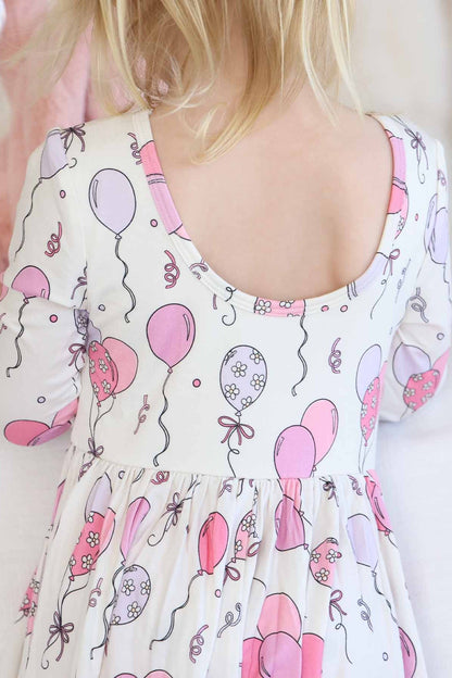 Long Sleeve Twirl Dress | Party Time Pink