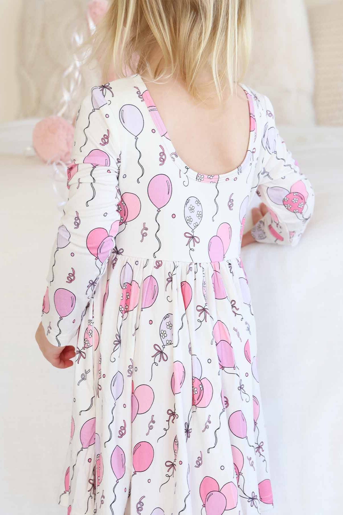 Long Sleeve Twirl Dress | Party Time Pink