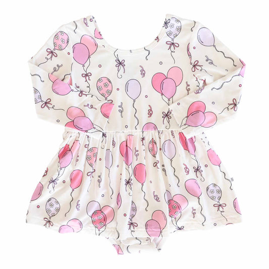 Long Sleeve Twirl Bodysuit | Party Time Pink