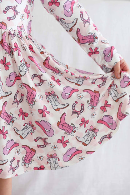 Long Sleeve Twirl Dress | Rodeo Dreams Pink