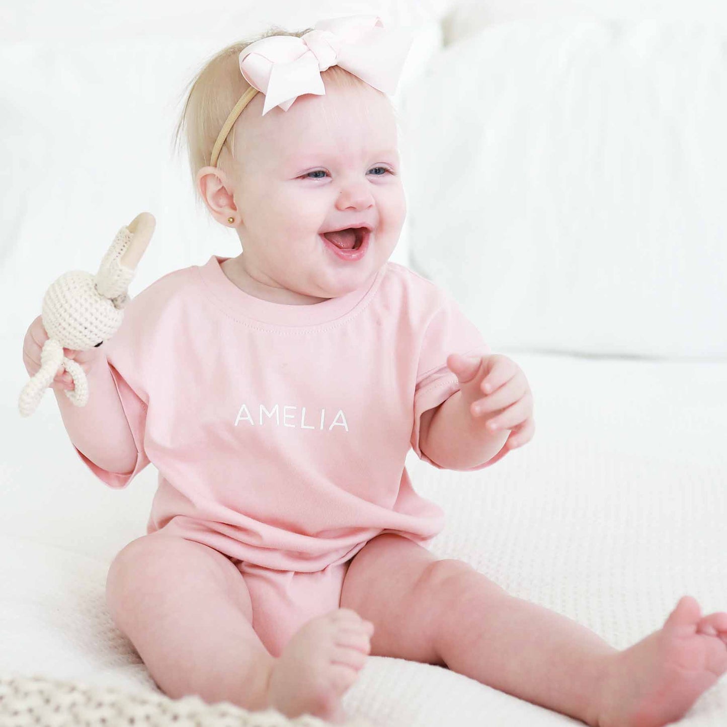 Personalized Short Sleeve Bubble Romper | Sweet & Sassy