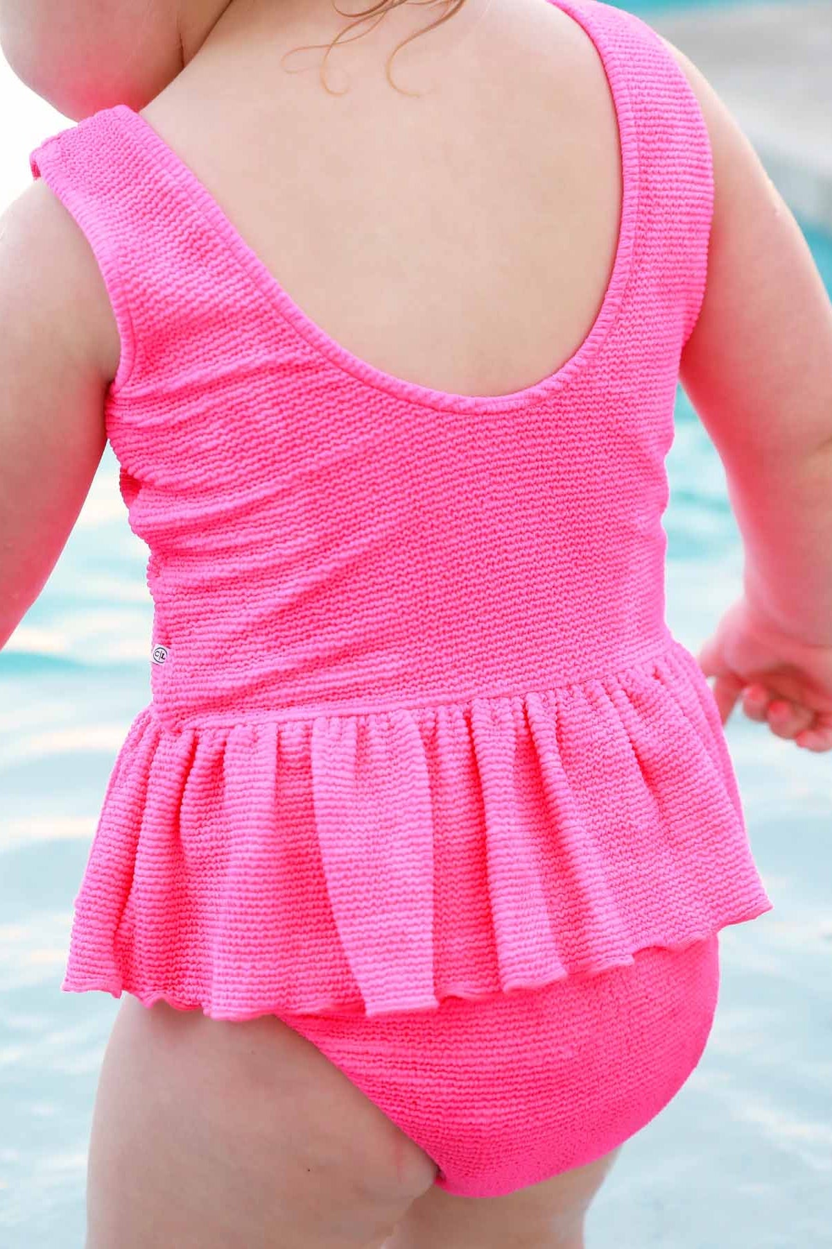 Crinkle One-Piece with Skirt | Neon Pink