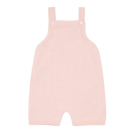 baby pink knit short overall