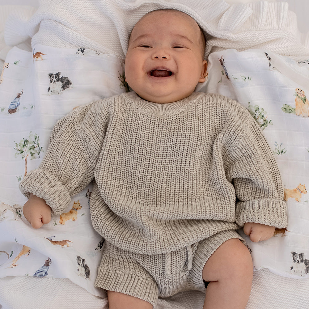 Pistachio Organic Cotton Knit Shorts
