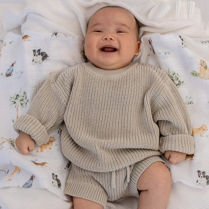 Pistachio Organic Cotton Knit Shorts