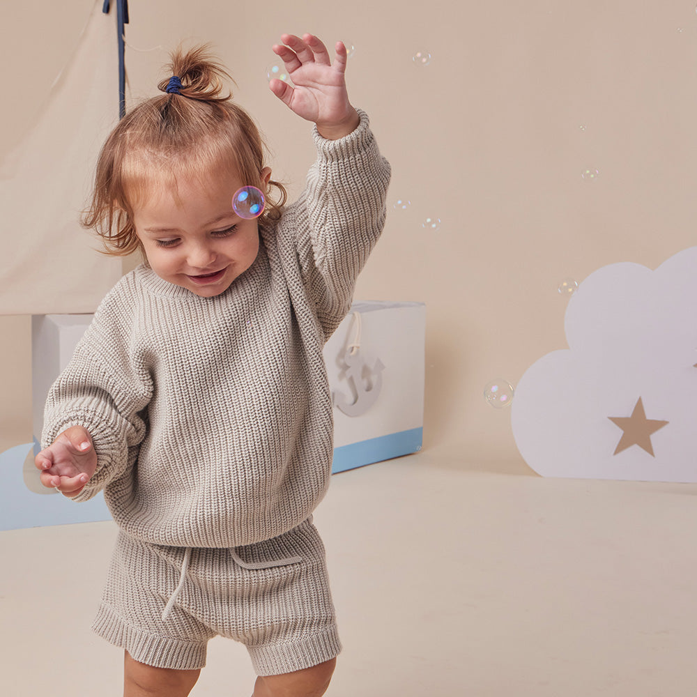 Pistachio Organic Cotton Knit Shorts