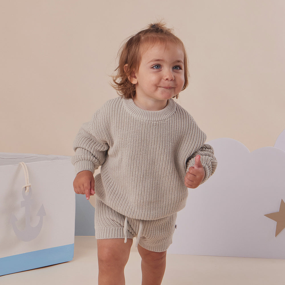 Pistachio Organic Cotton Knit Shorts
