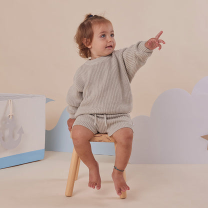 Pistachio Organic Cotton Knit Shorts