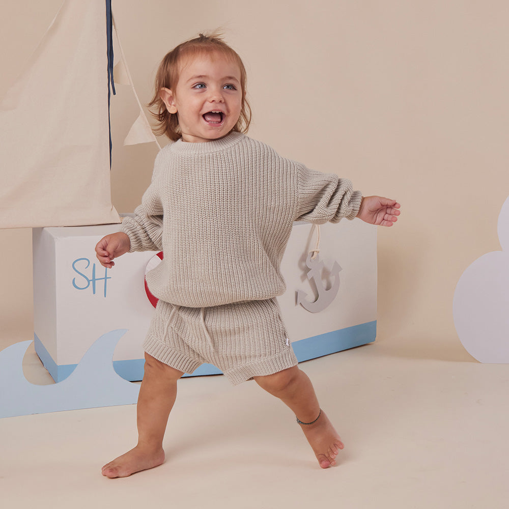 Pistachio Organic Cotton Knit Shorts