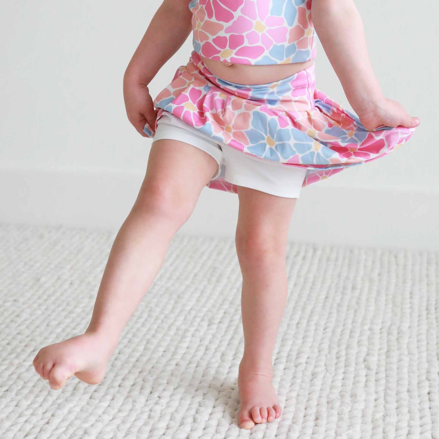 Kids CloudActive™ Athletic Pleated Skirt | Power Flowers