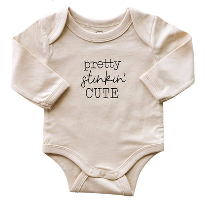 Pretty Stinkin' Cute Long Sleeve Graphic Bodysuit | Natural