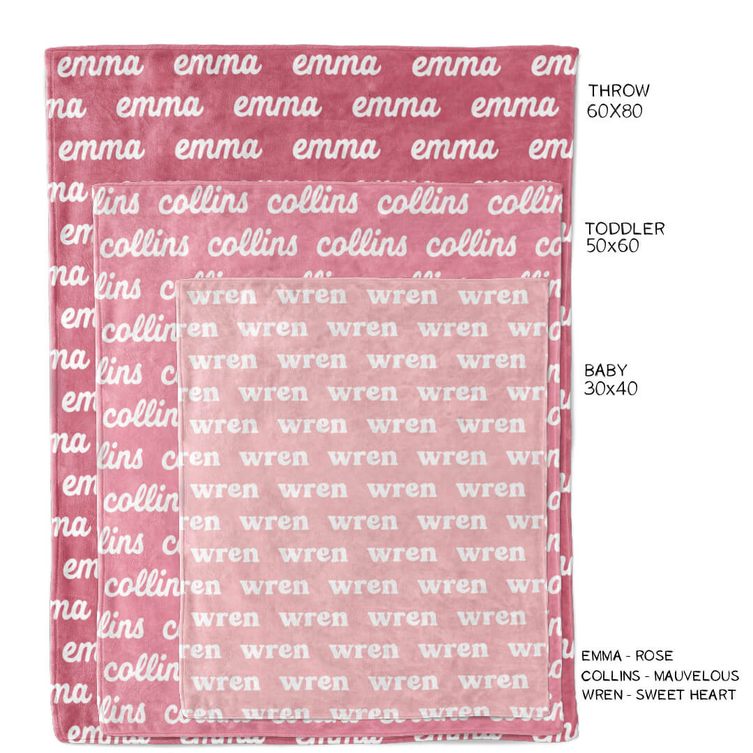 Pretty in Pink Personalized Color Blanket
