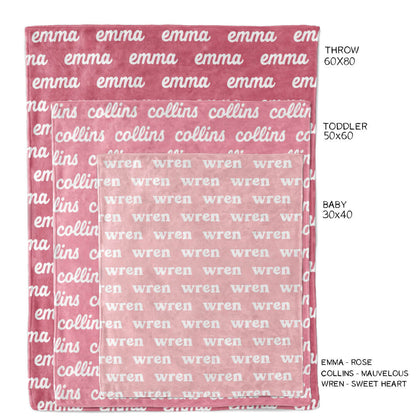 Pretty in Pink Personalized Color Blanket