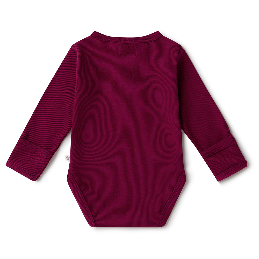 Raspberry Long Sleeve Organic Bodysuit