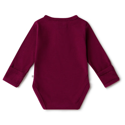 Raspberry Long Sleeve Organic Bodysuit