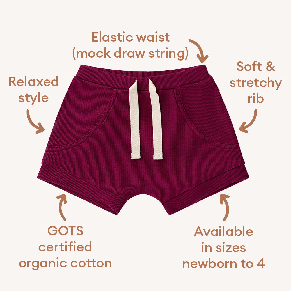 Raspberry Organic Shorts