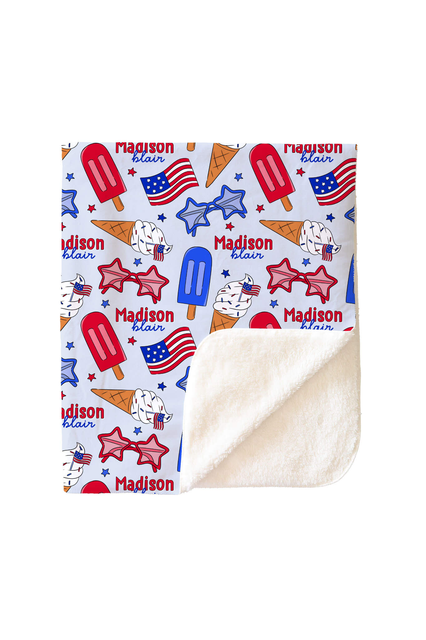 Personalized Kids Blanket | Red, White & Cool