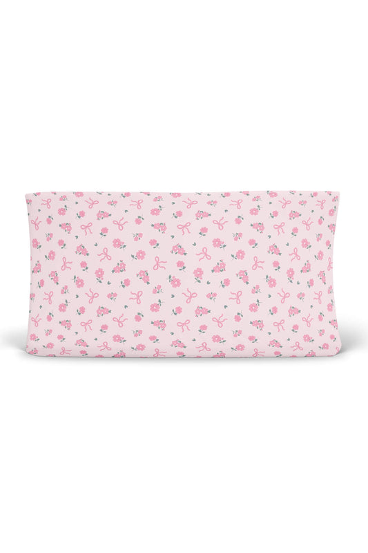 Ribbon & Roses Changing Pad Cover | Pink