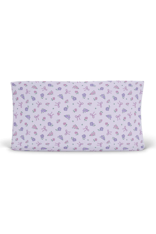 Ribbon & Roses Changing Pad Cover | Purple