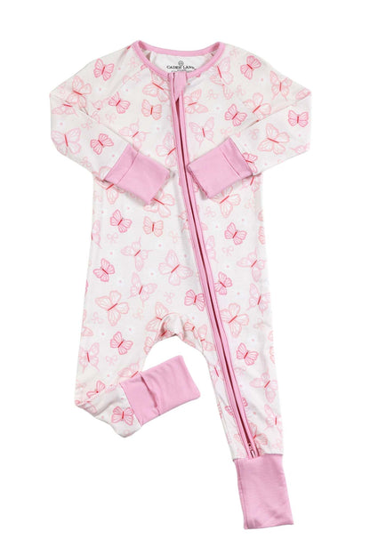 Convertible Zip Romper | Blooming Butterflies