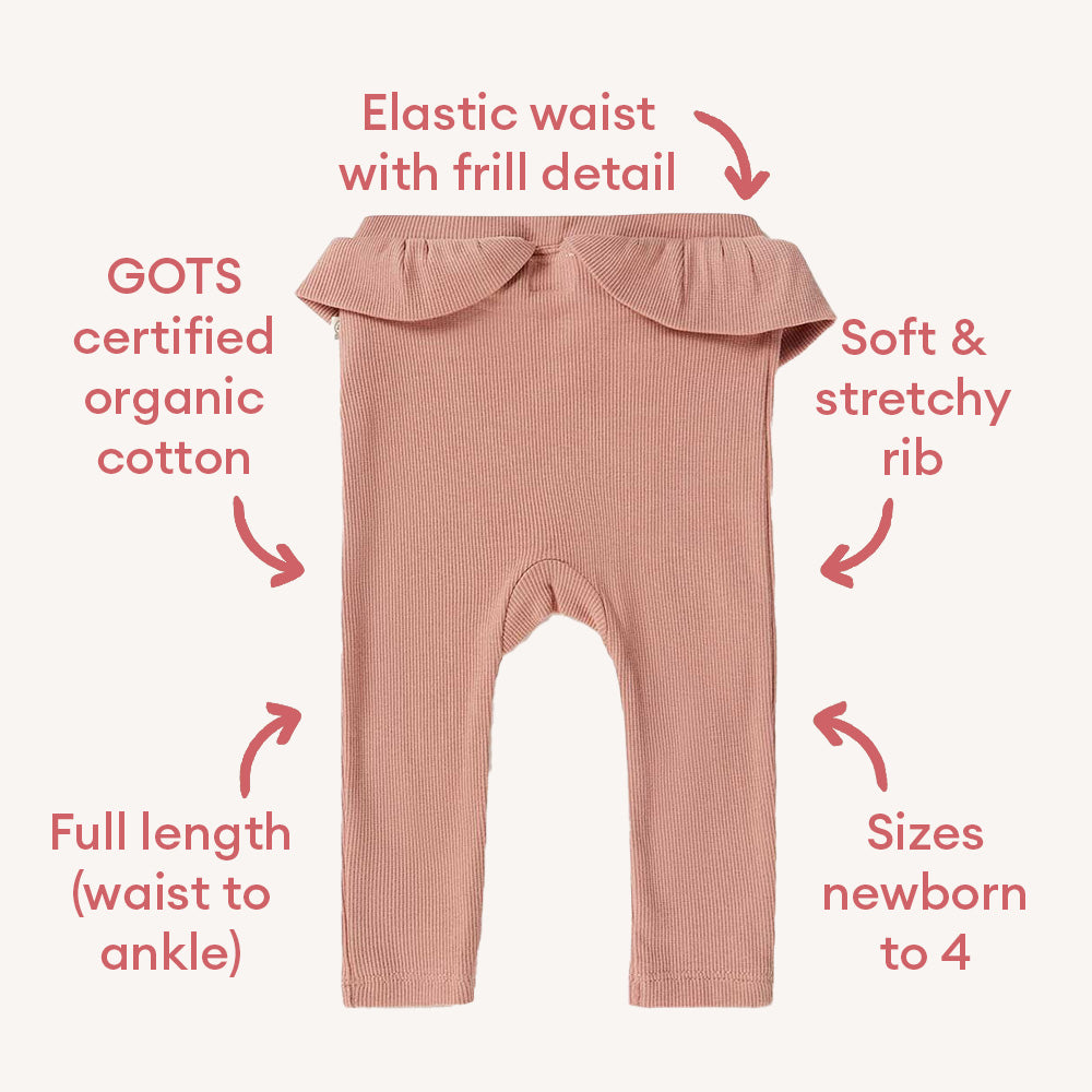 Rose Organic Pants with Frill