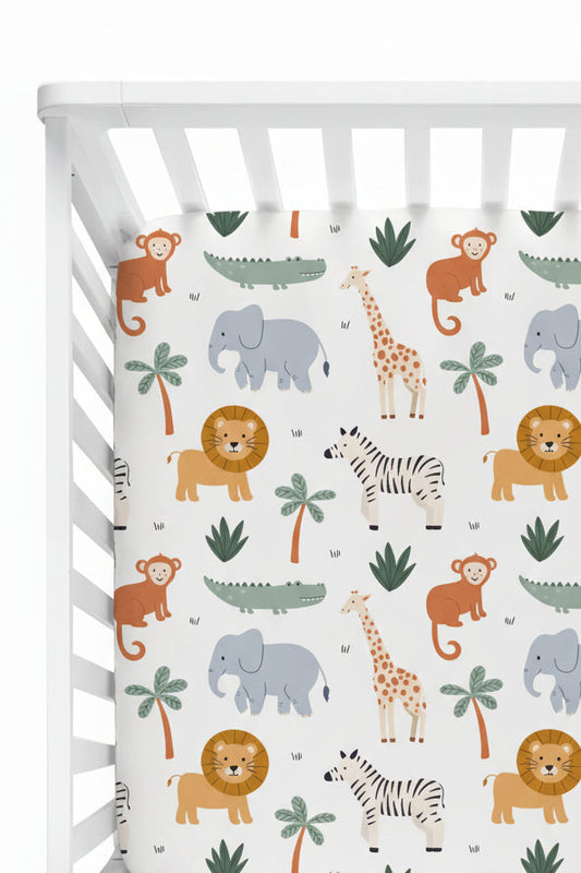 Safari Snuggles Crib Sheet