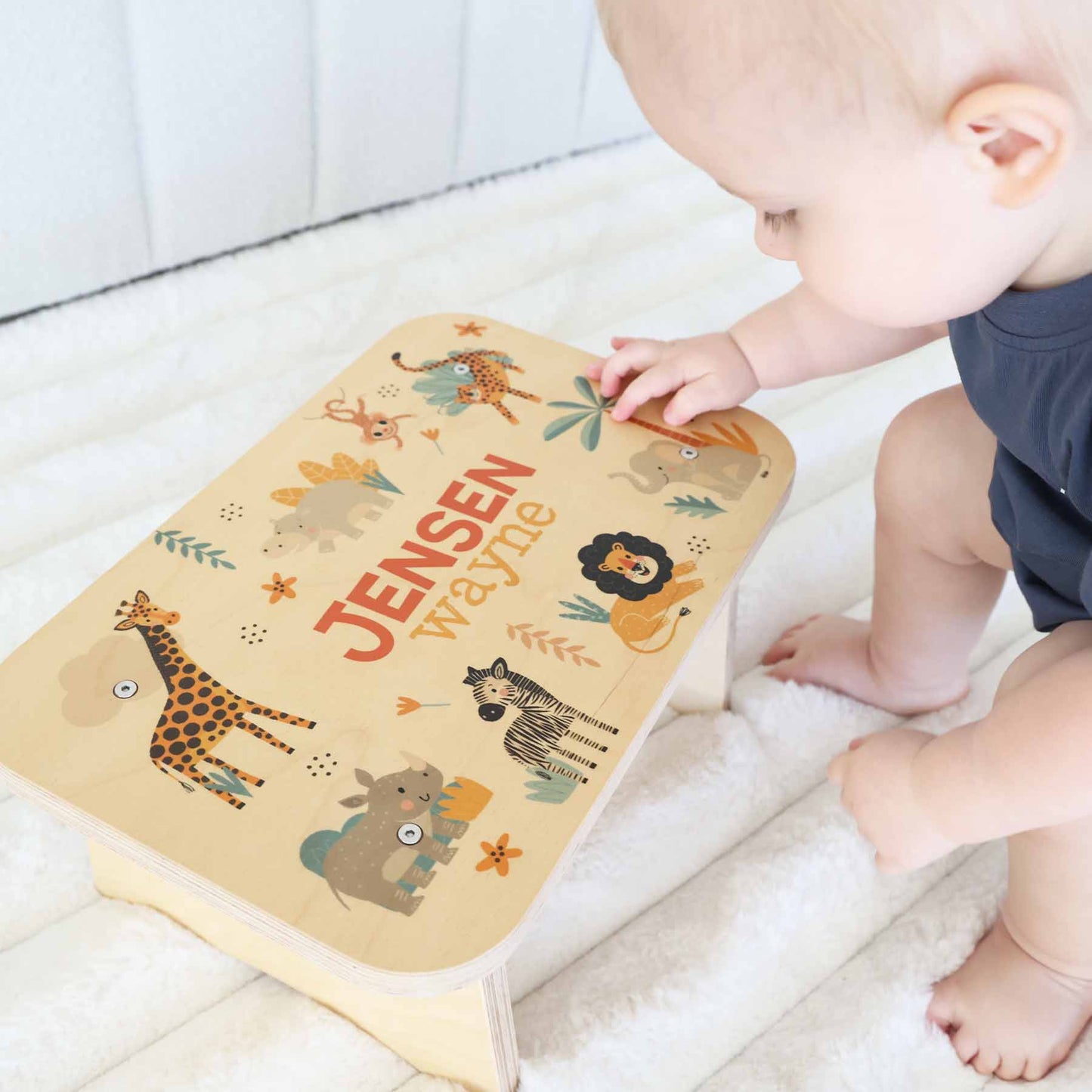 Kids Personalized Step Stool | Safari Adventure