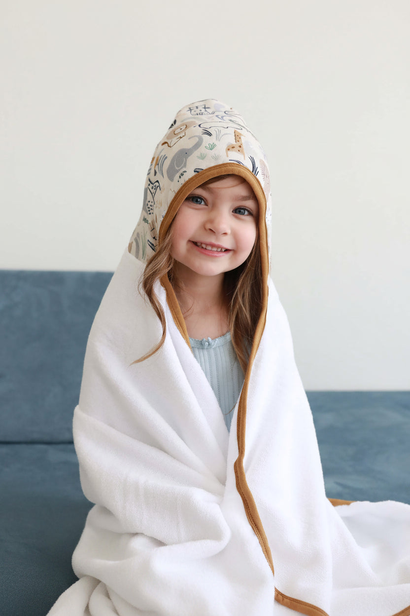 Kids Embroidered Bamboo Hooded Towels
