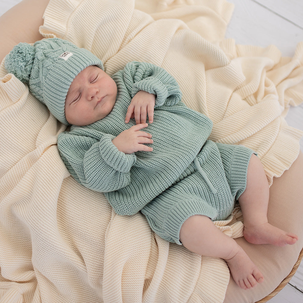 Sage Organic Cotton Knit Shorts