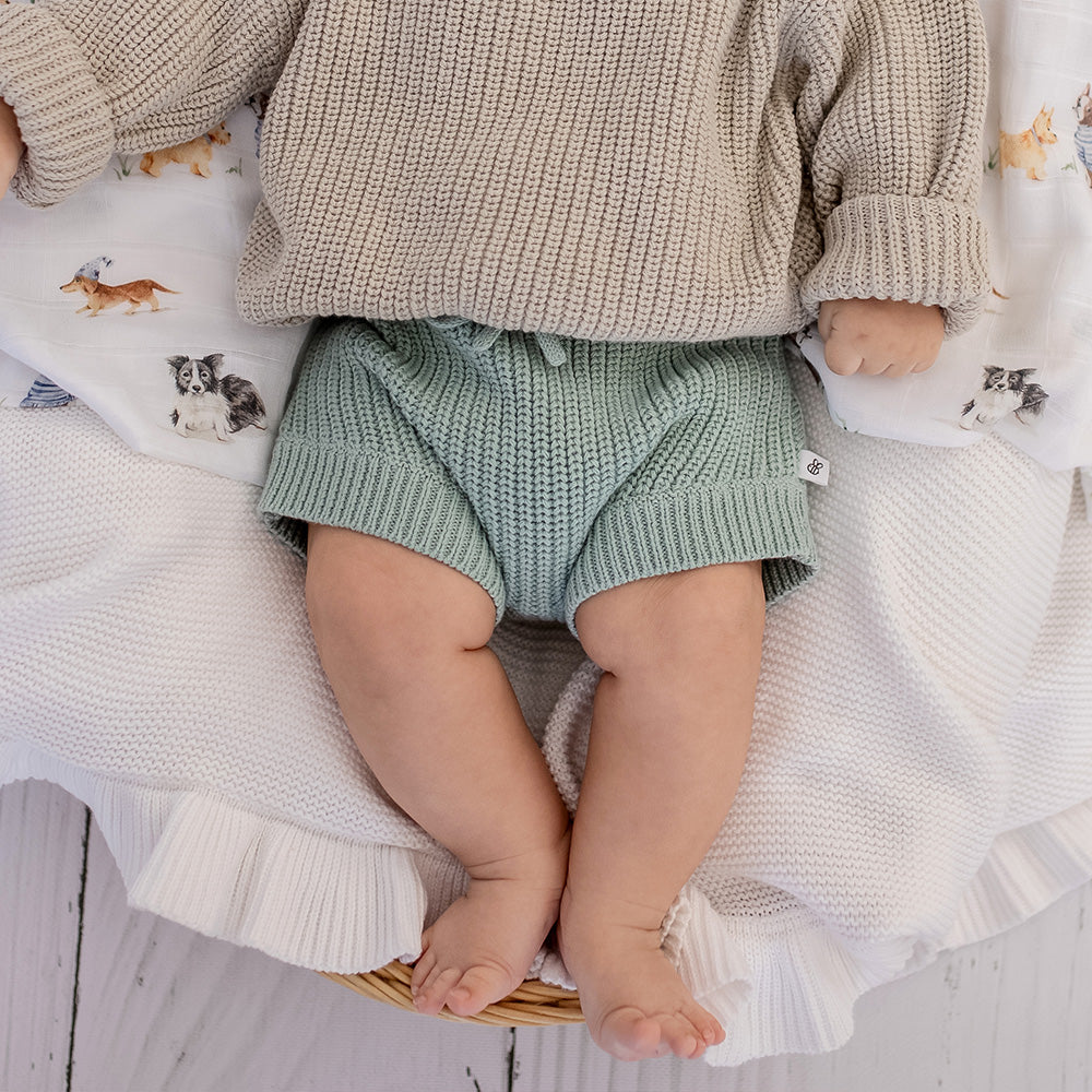 Sage Organic Cotton Knit Shorts