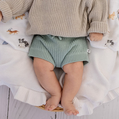 Sage Organic Cotton Knit Shorts