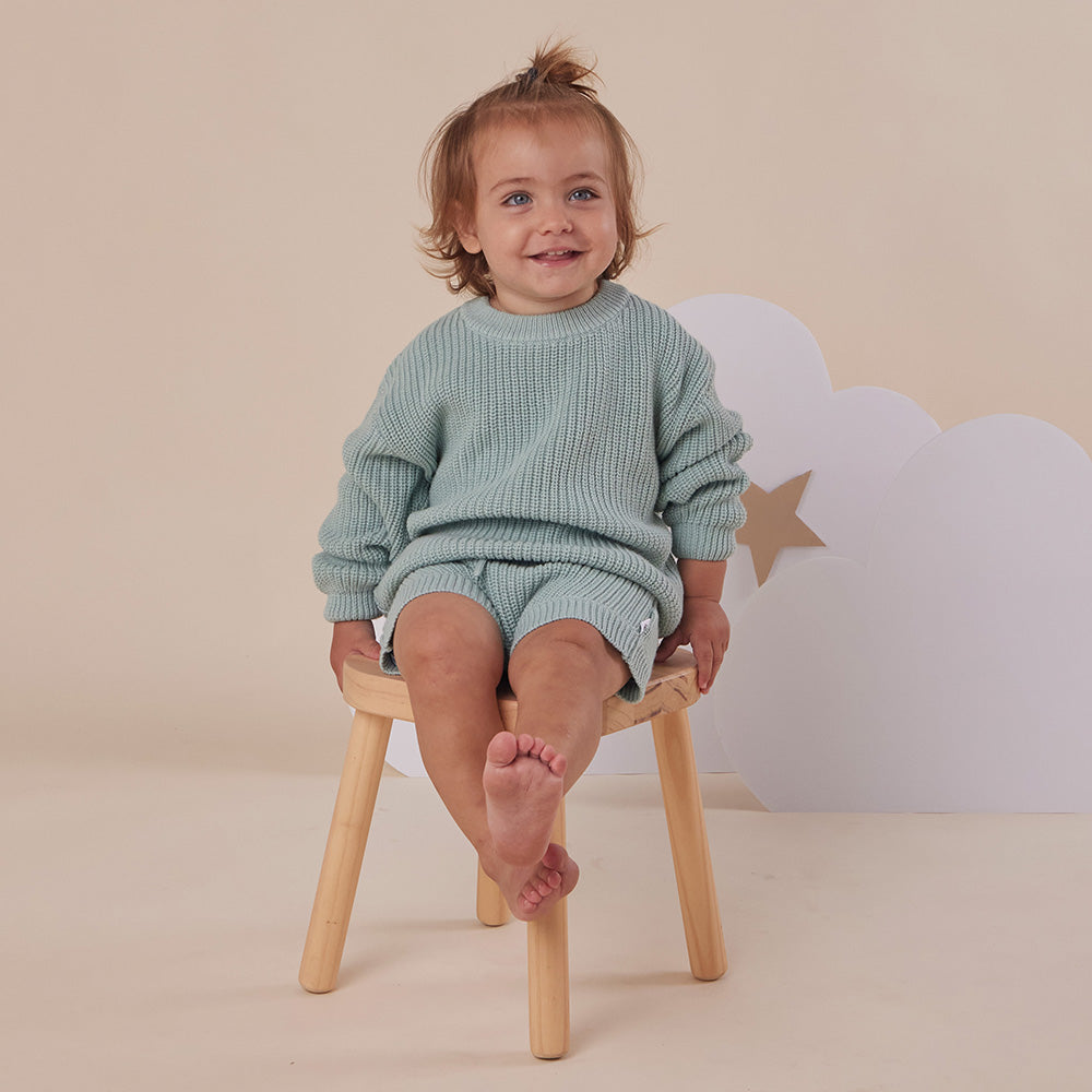 Sage Organic Cotton Knit Shorts