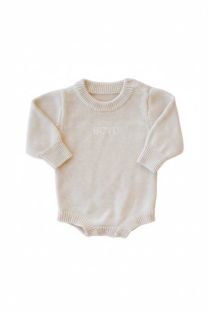Personalized Printed Knit Sweater Bubble | Sand