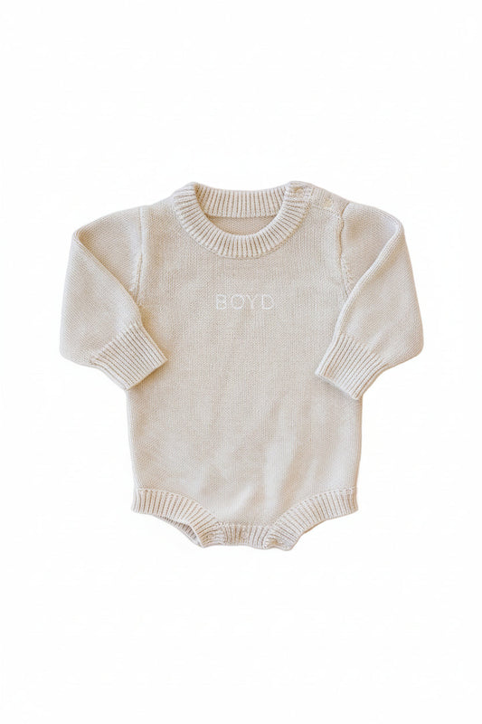 Personalized Printed Knit Sweater Bubble | Sand