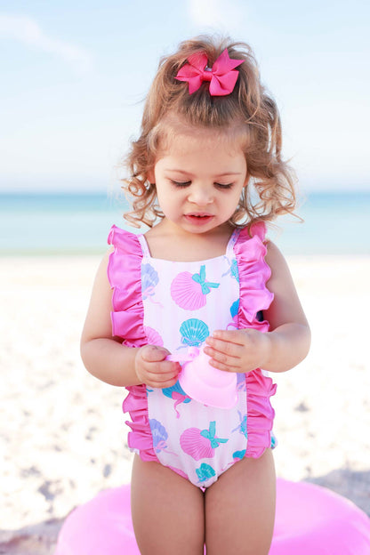 Double Ruffle Bow Back One Piece | Seaside Sweetie