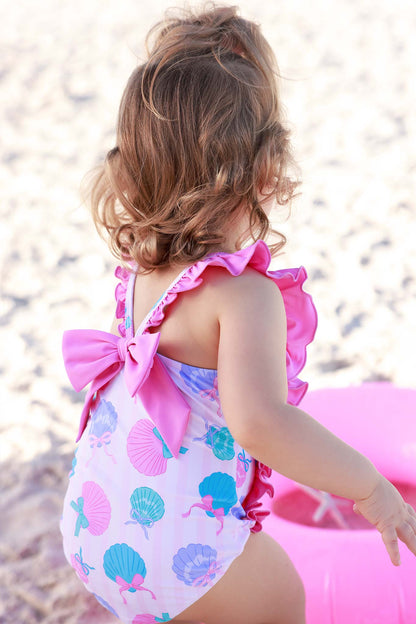 Double Ruffle Bow Back One Piece | Seaside Sweetie