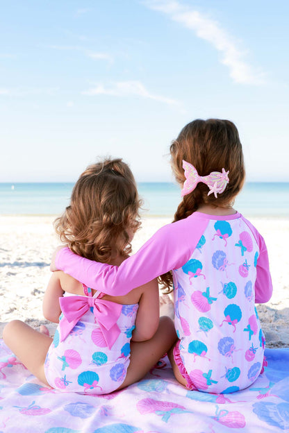 Double Ruffle Bow Back One Piece | Seaside Sweetie