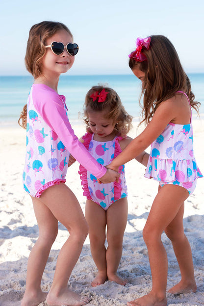 Double Ruffle Bow Back One Piece | Seaside Sweetie