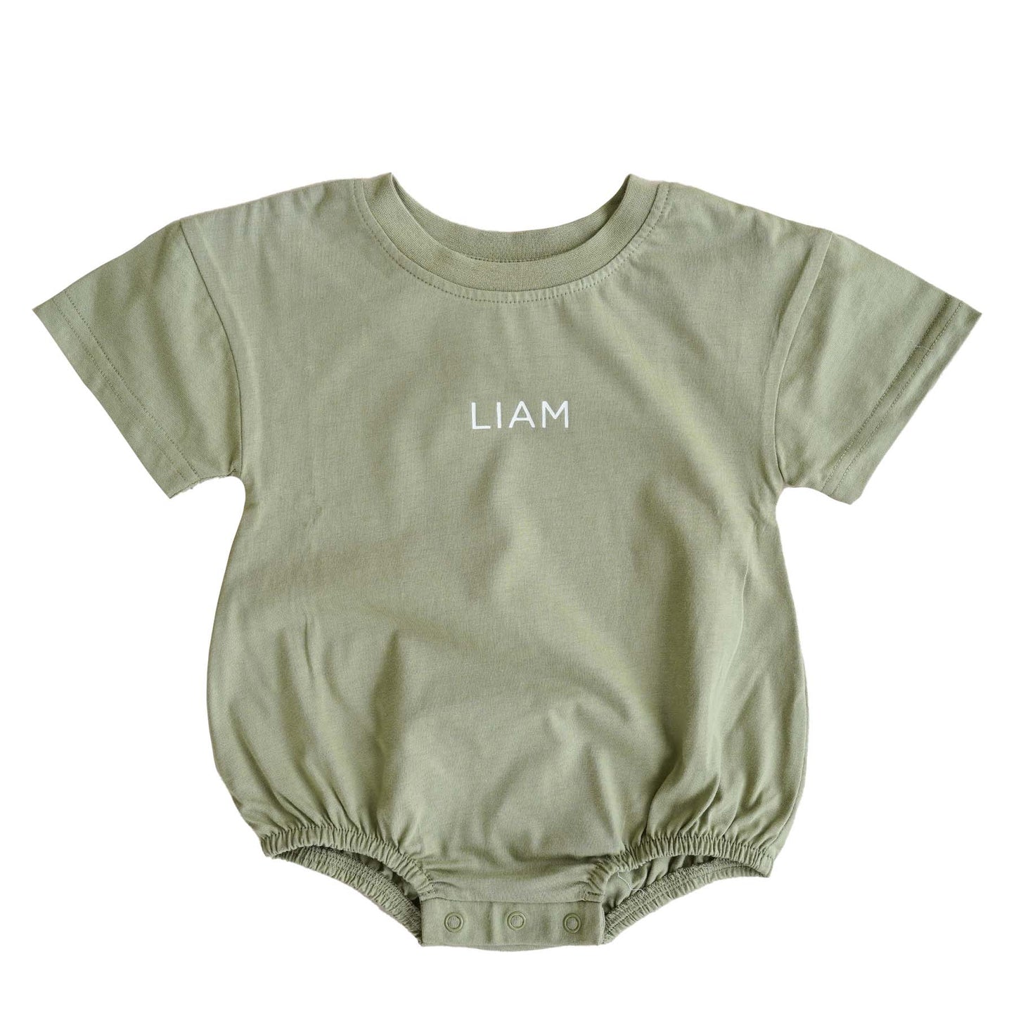 Personalized Short Sleeve Bubble Romper | Earthy Neutrals