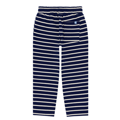 unisex navy and cream stripe pant
