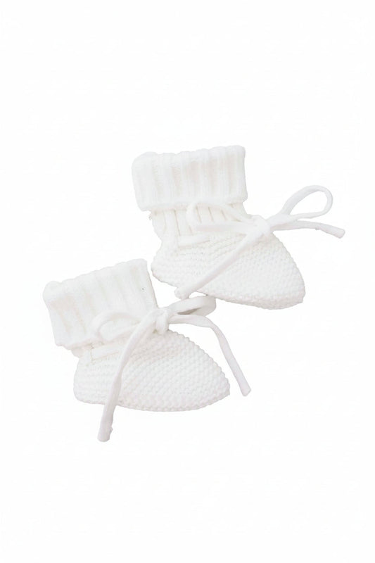 Knit Baby Booties | Snow