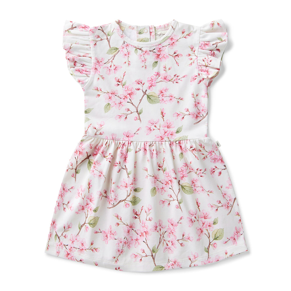 Cherry Blossom Short Sleeve Organic Dress